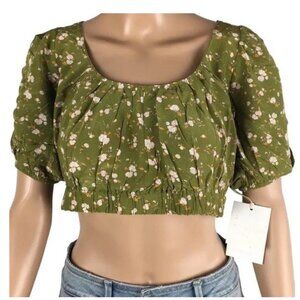 Anna Nata NWT Women's Olive Wildflower NATALIE Top, Size Medium